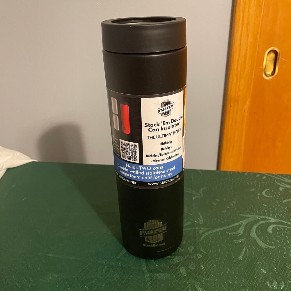 Stack'Em Keeps Cold Stackable Can Koozie Holds 2 Cans Beer Drink Soda Stainless